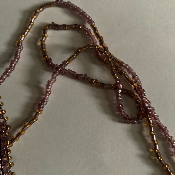 Vintage 1970’s Boho Beaded Bag Necklace, Hand Embroidered Beads - Picture 6 of 6